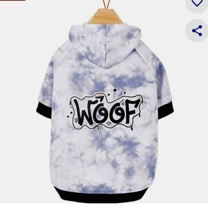 Frisco Woof Dog Hoodie Sweatshirt Blue Sz L